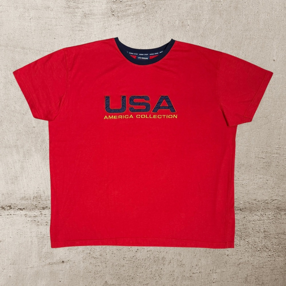 Y2K Avenue Sport T-Shirt Mens XL Red USA America Collection Retro Style Tee‎